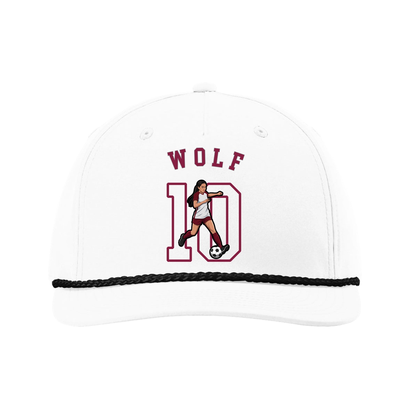 Five-Panel Classic Rope Cap — Shirsey Arch in White