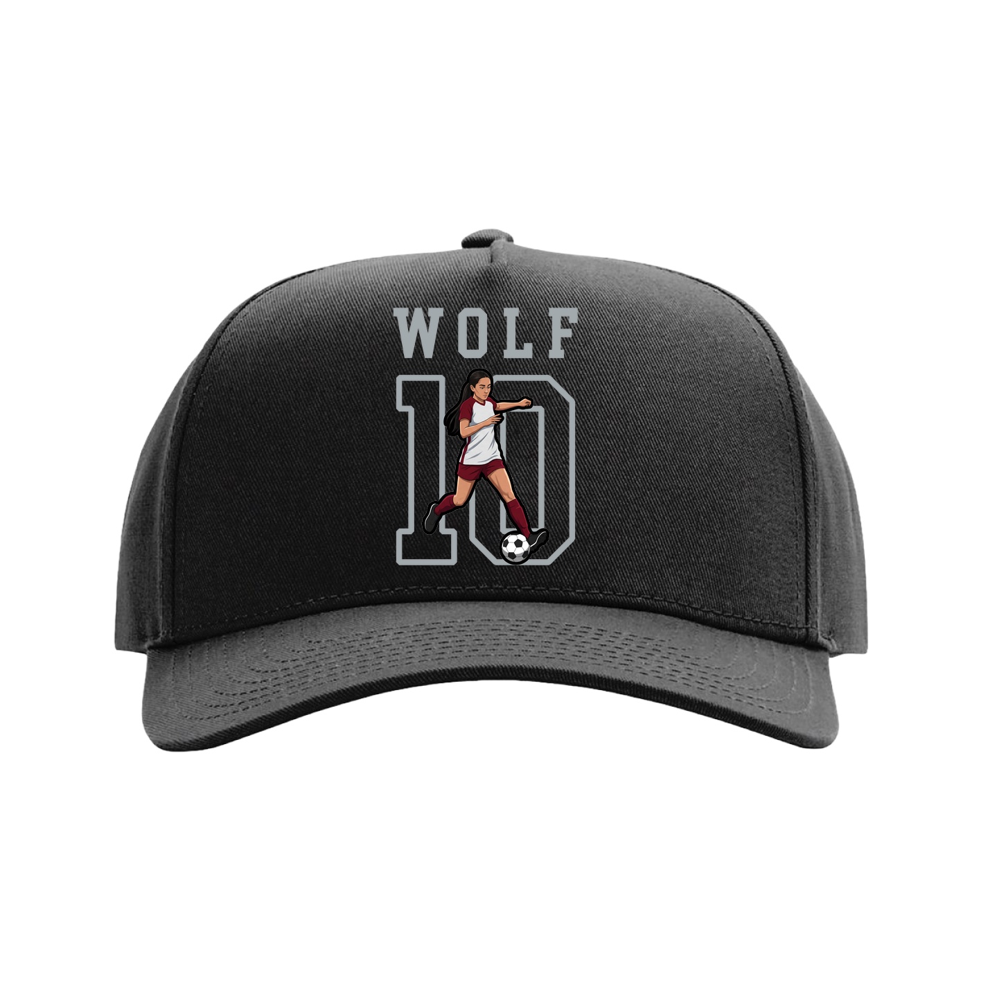 Full Fabric Five-Panel Champ Cap — Shirsey in Black