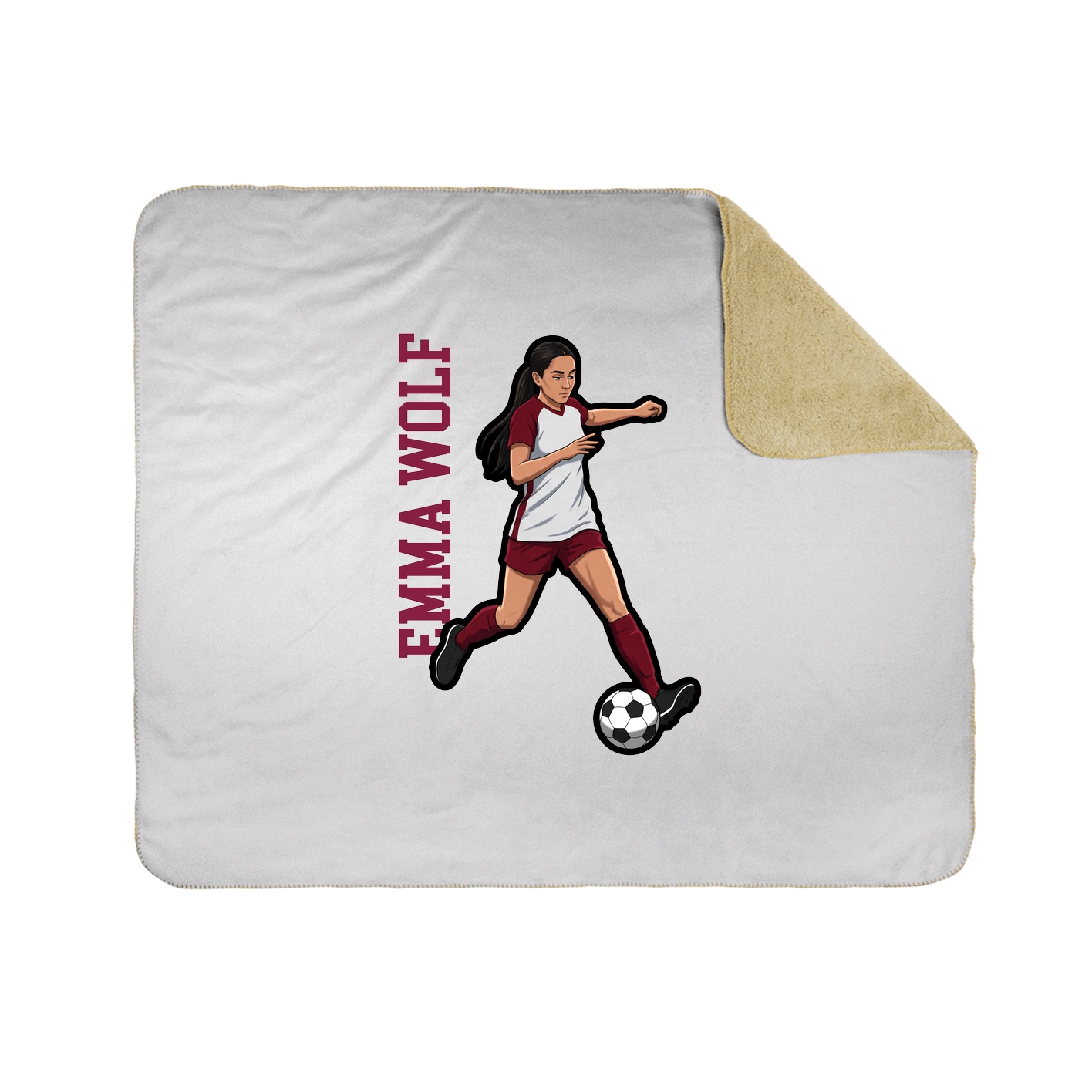 Throw Blanket — Name Vertical in White