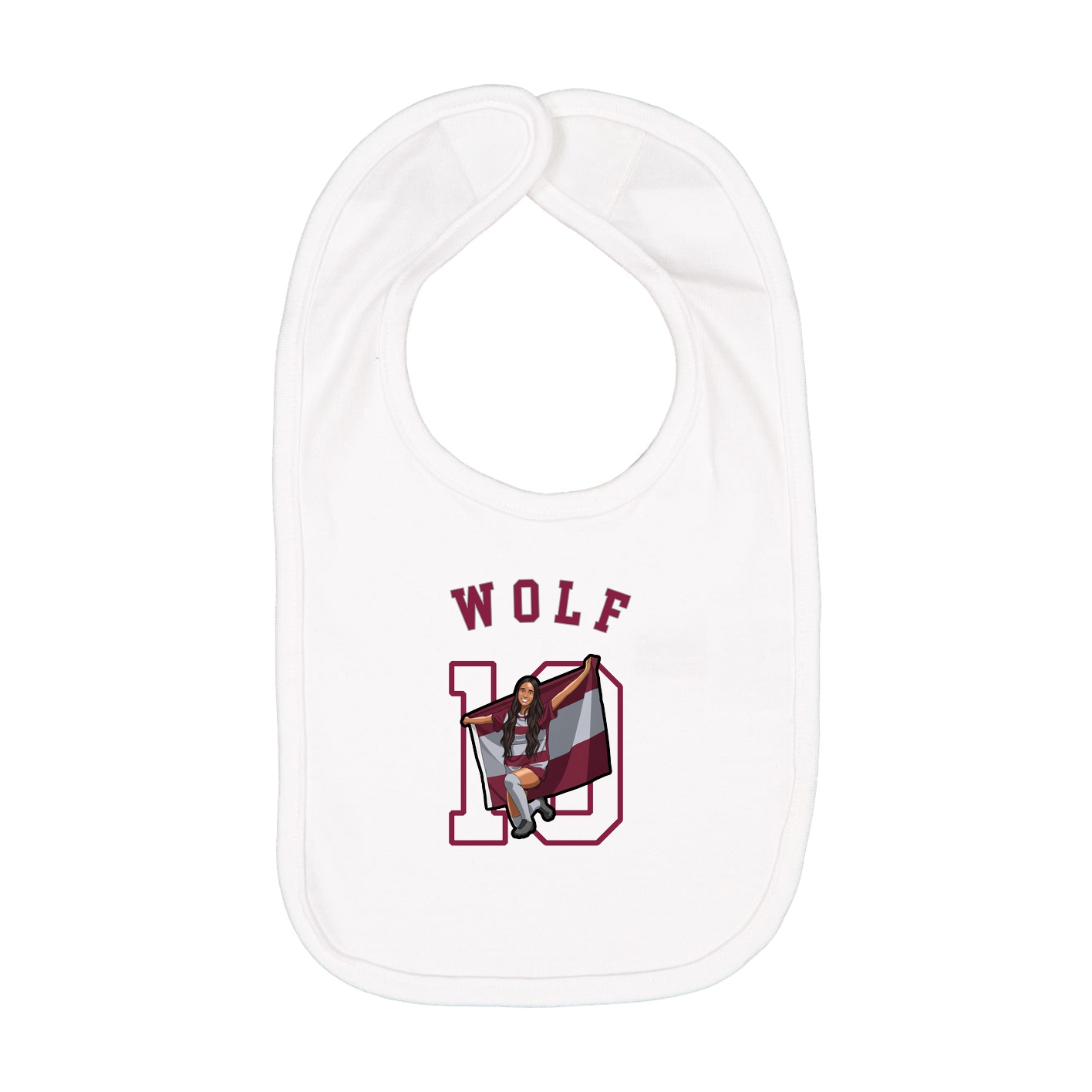 Infant Bib — Shirsey Arch in White