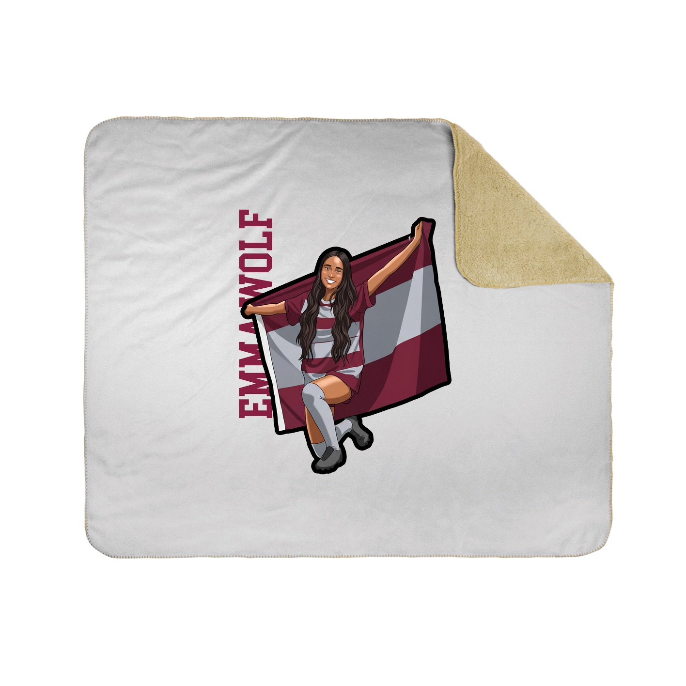 Throw Blanket — Name Vertical in White
