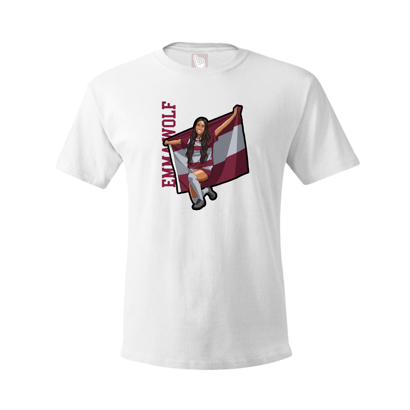 Tee — Name Vertical in White