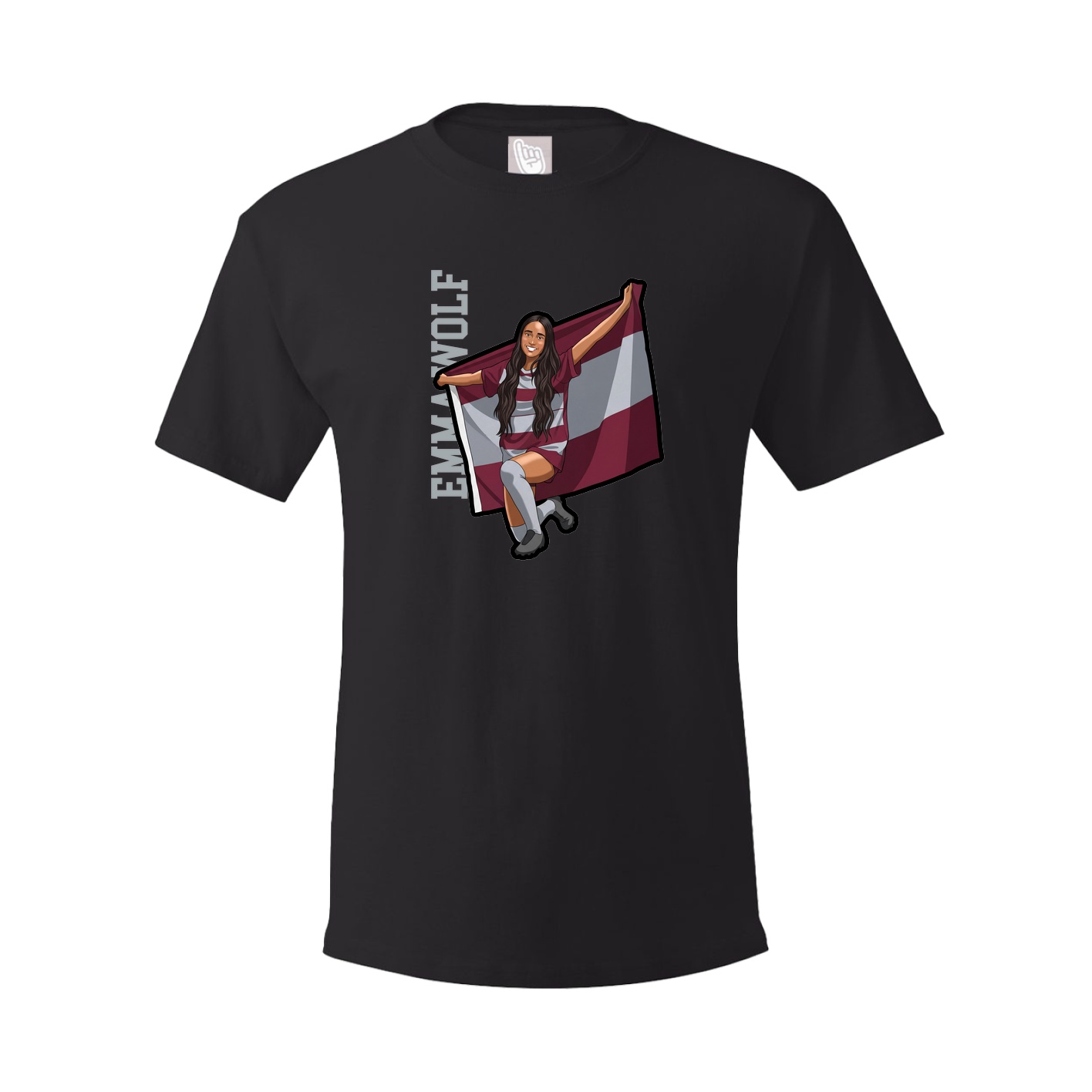 Youth Tee — Name Vertical in Black