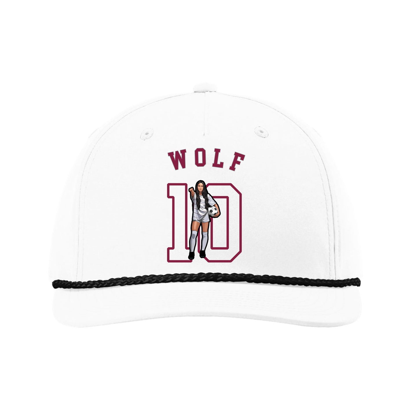 Five-Panel Classic Rope Cap — Shirsey Arch in White