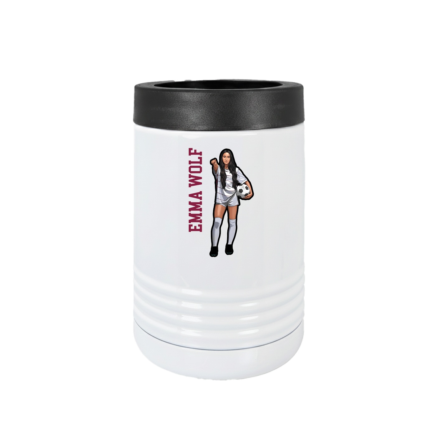 Beverage Holder — Name Vertical in White