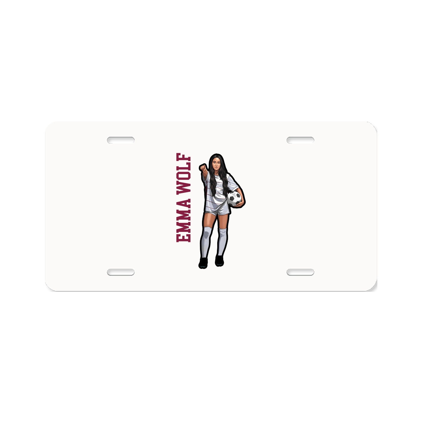 License Plate — Name Vertical in Classic