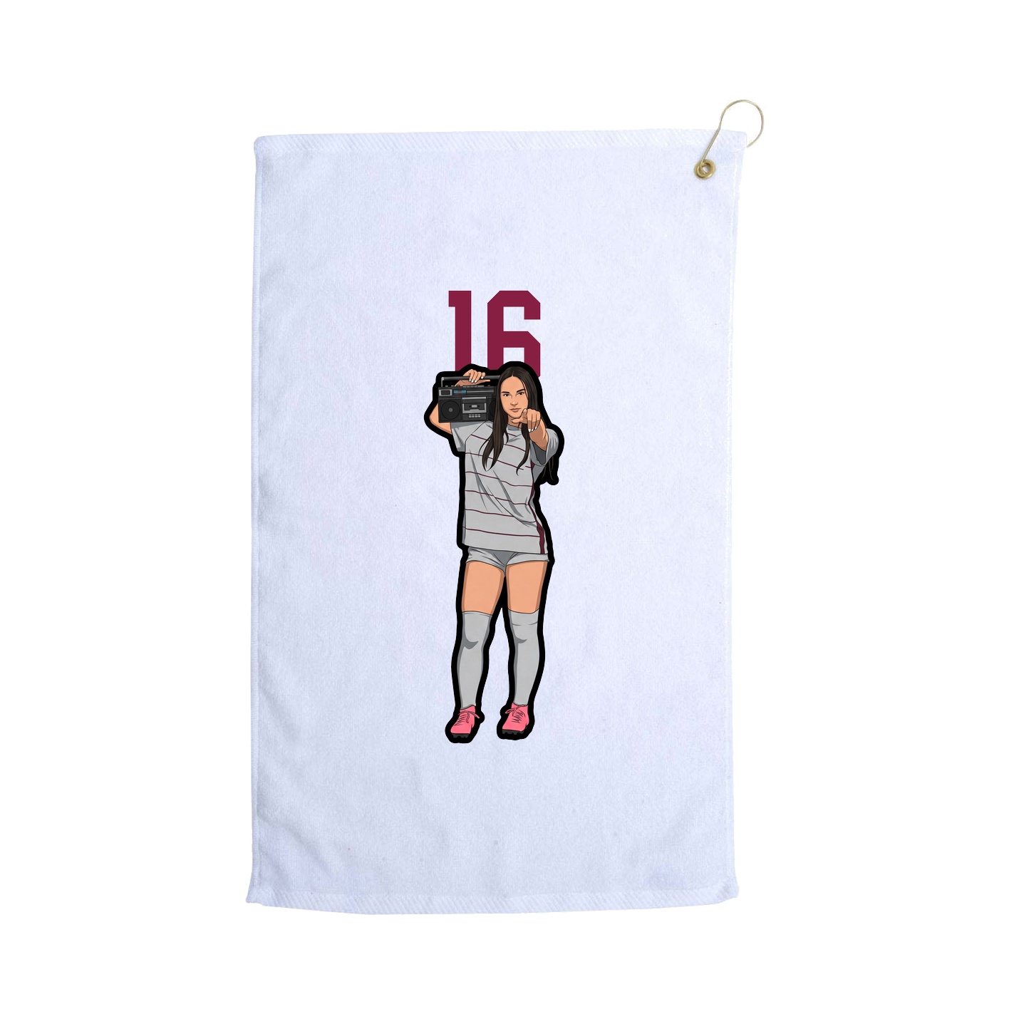 Golf Towel — Number Top in White