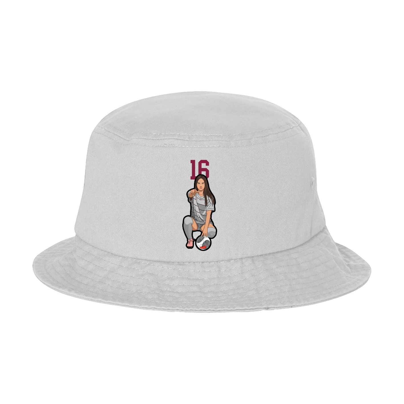 Bucket Cap — Number Top in White