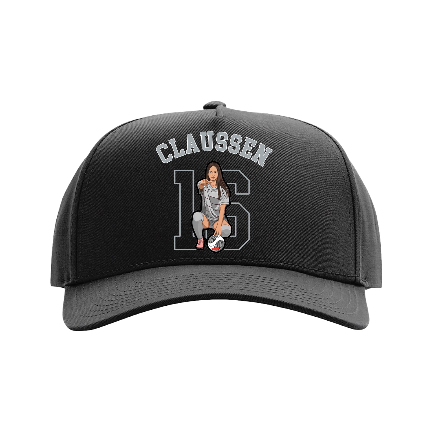Full Fabric Five-Panel Champ Cap — Shirsey Arch in Black