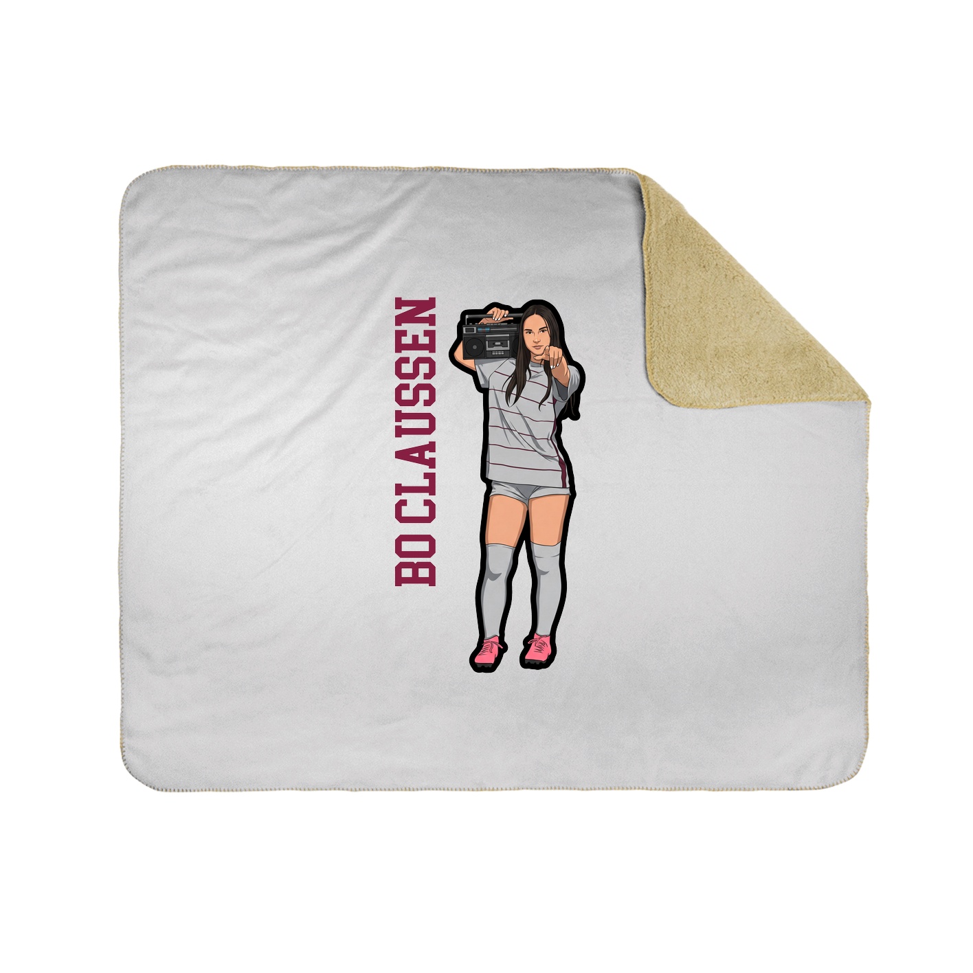 Throw Blanket — Name Vertical in White