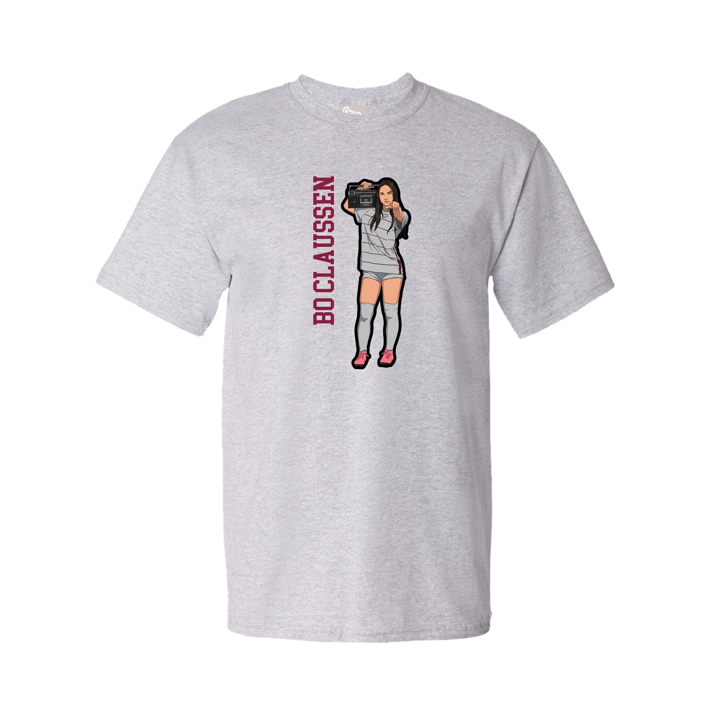Youth Tee — Name Vertical in Grey