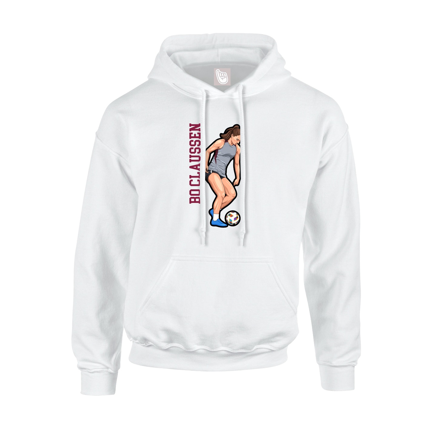 Youth Hoodie — Name Vertical in White