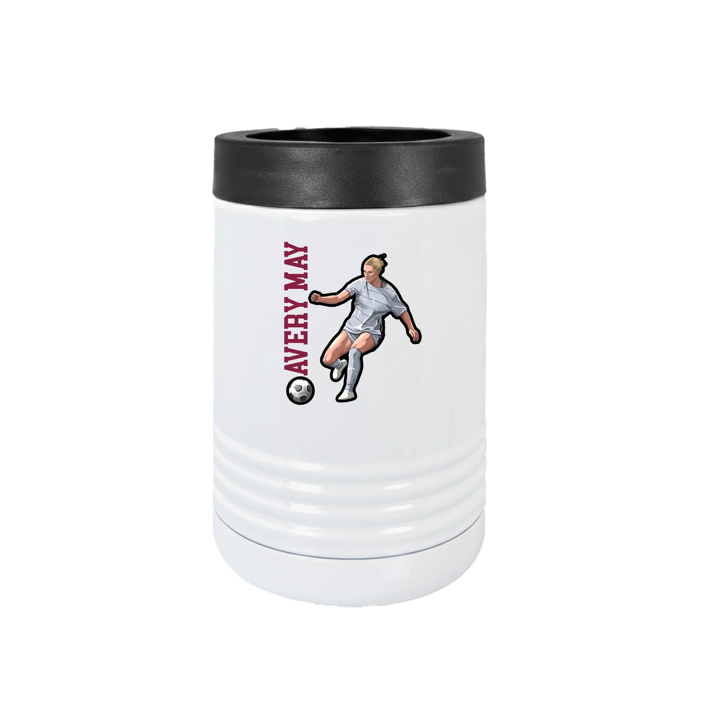 Beverage Holder — Name Vertical in White