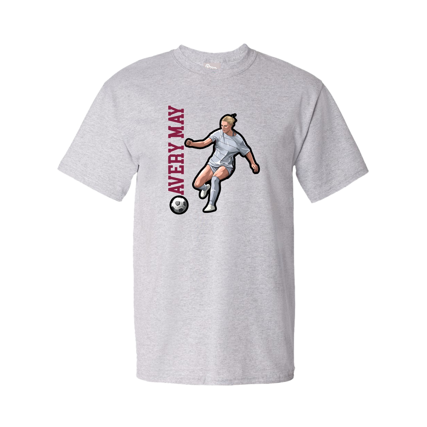 Youth Tee — Name Vertical in Grey