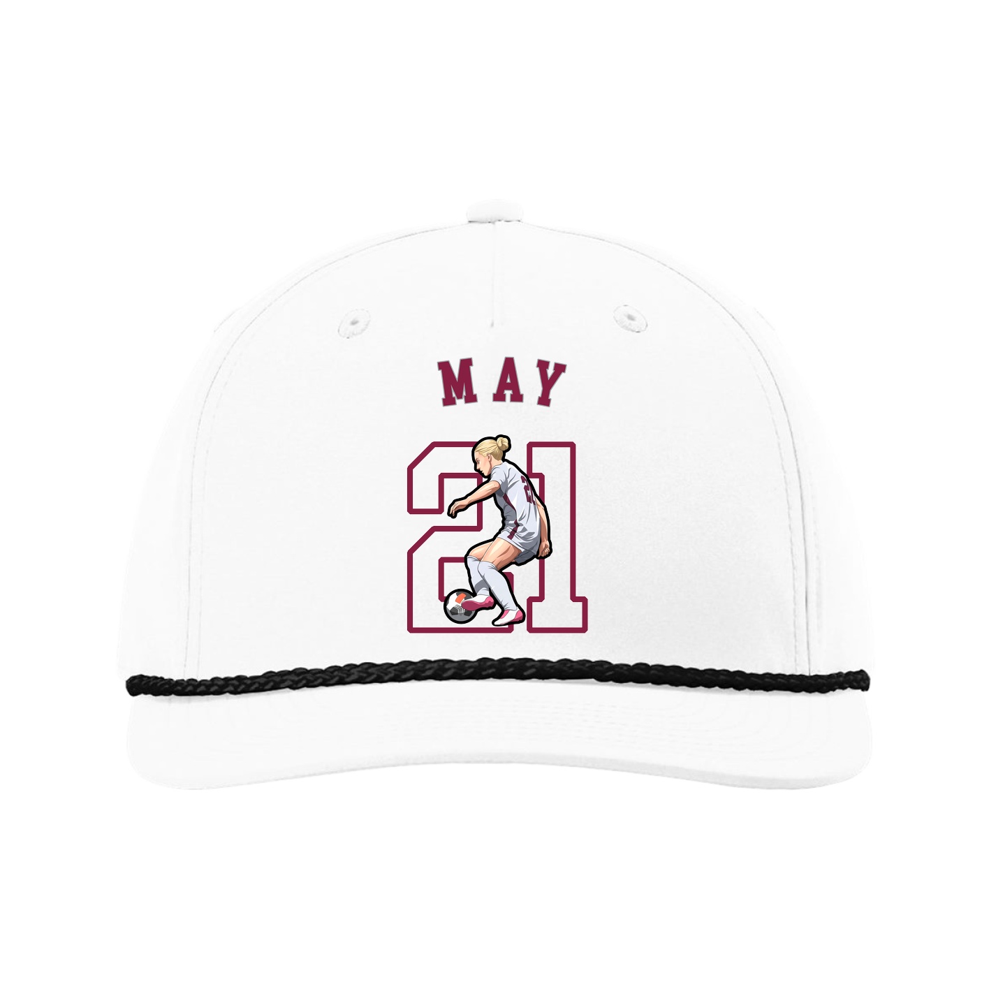 Five-Panel Classic Rope Cap — Shirsey Arch in White
