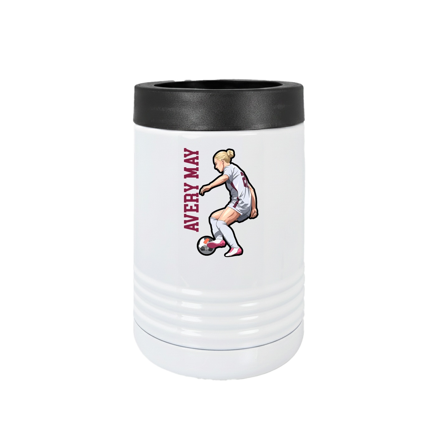 Beverage Holder — Name Vertical in White