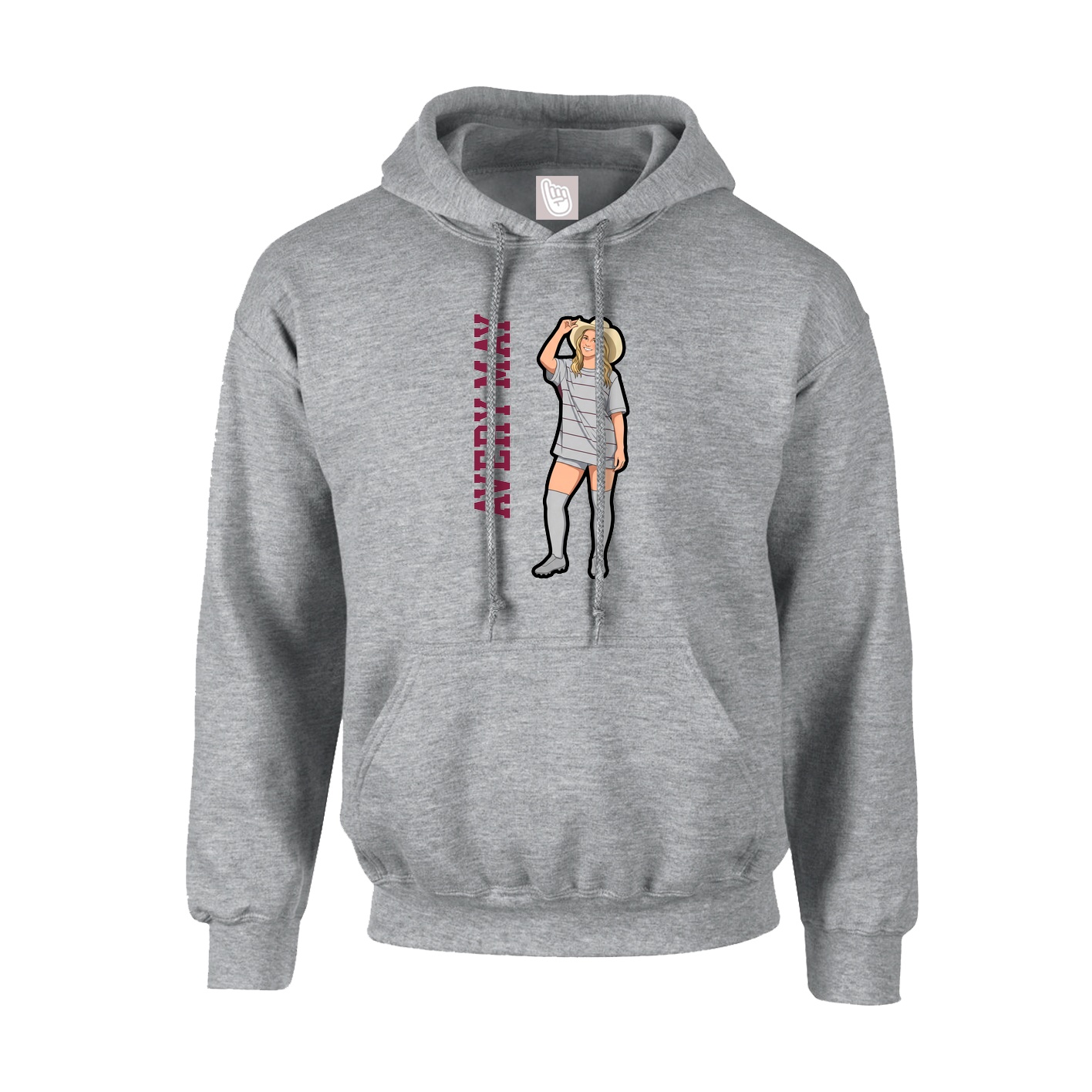 Youth Hoodie — Name Vertical in Grey