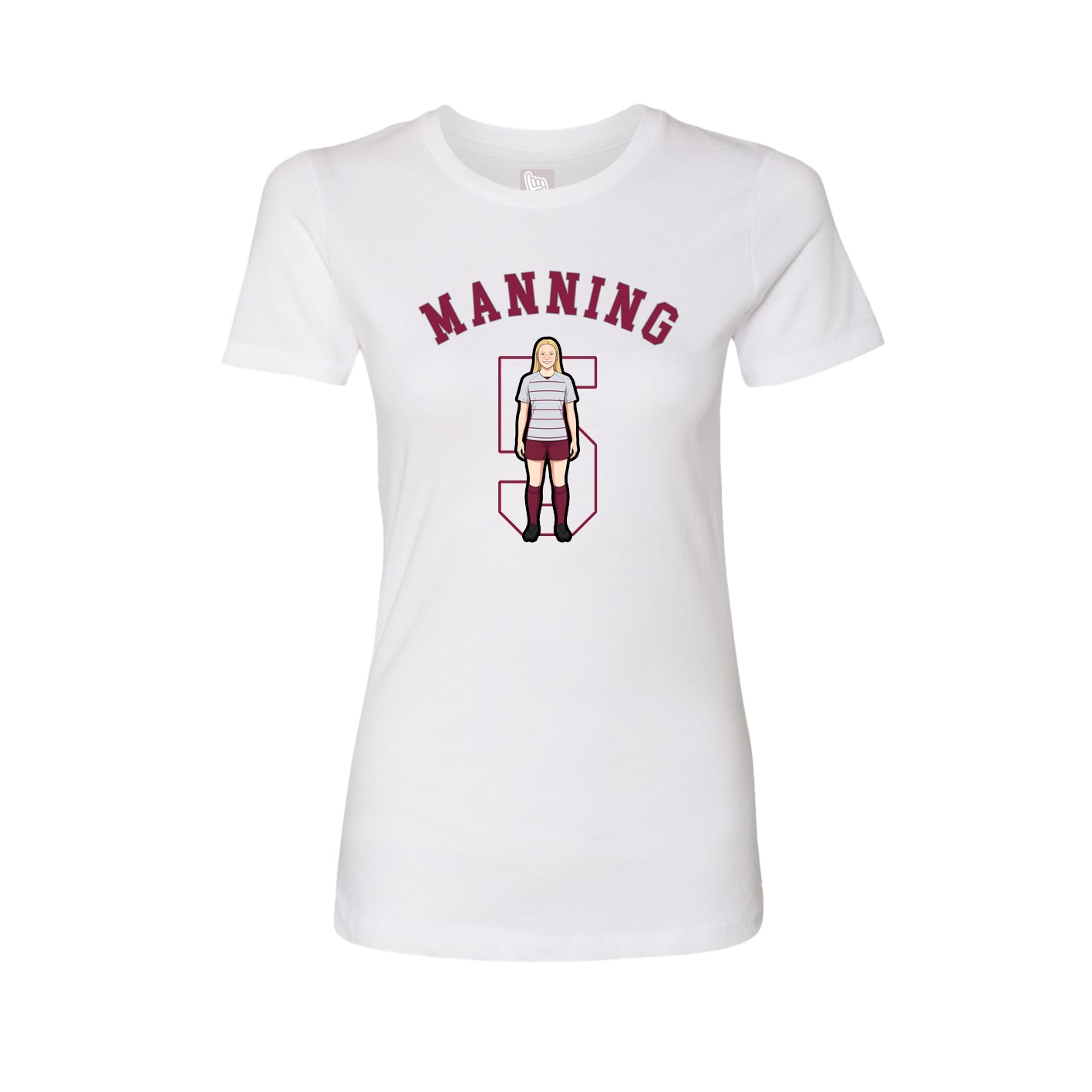 Fitted Women's Tee — Shirsey Arch in White