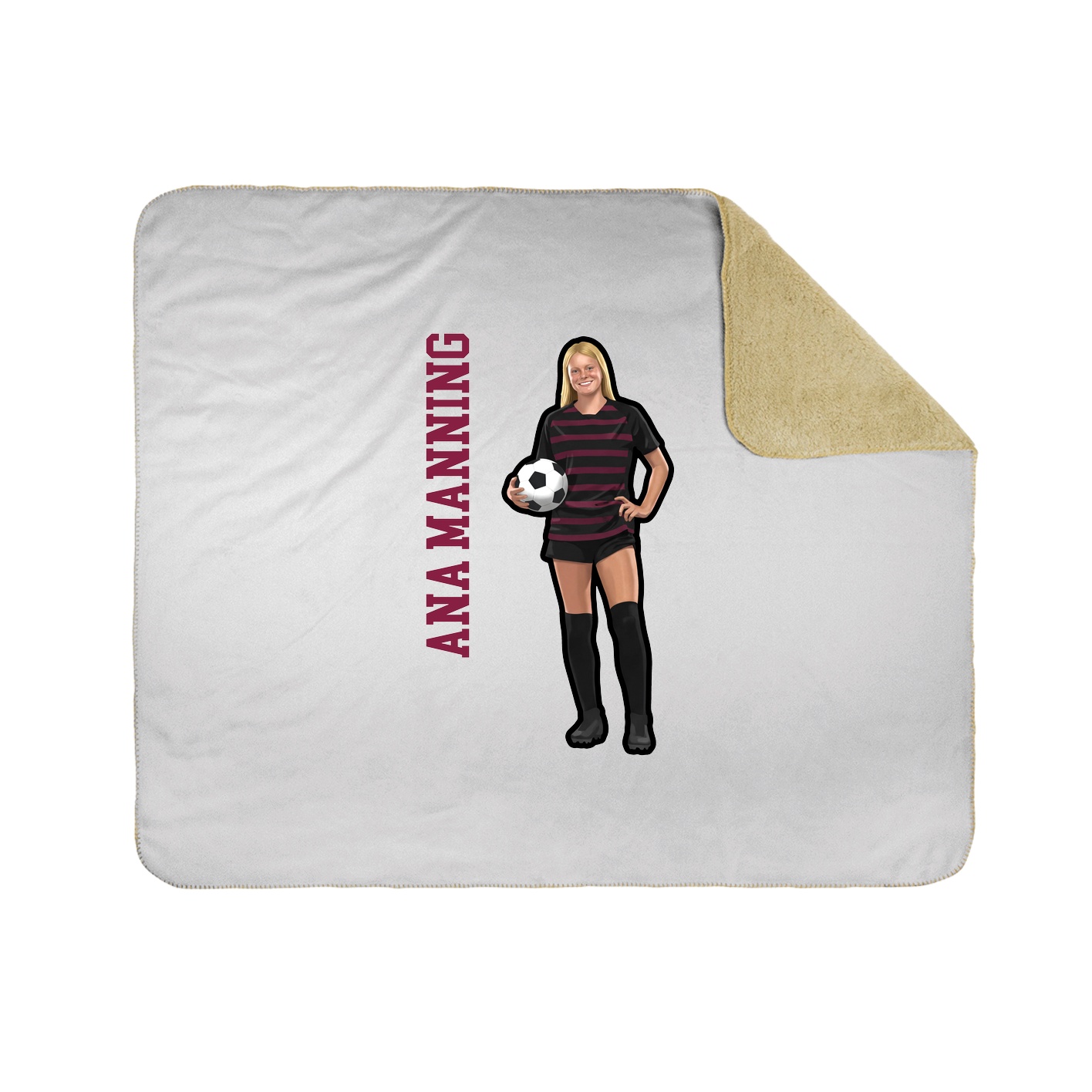 Throw Blanket — Name Vertical in White