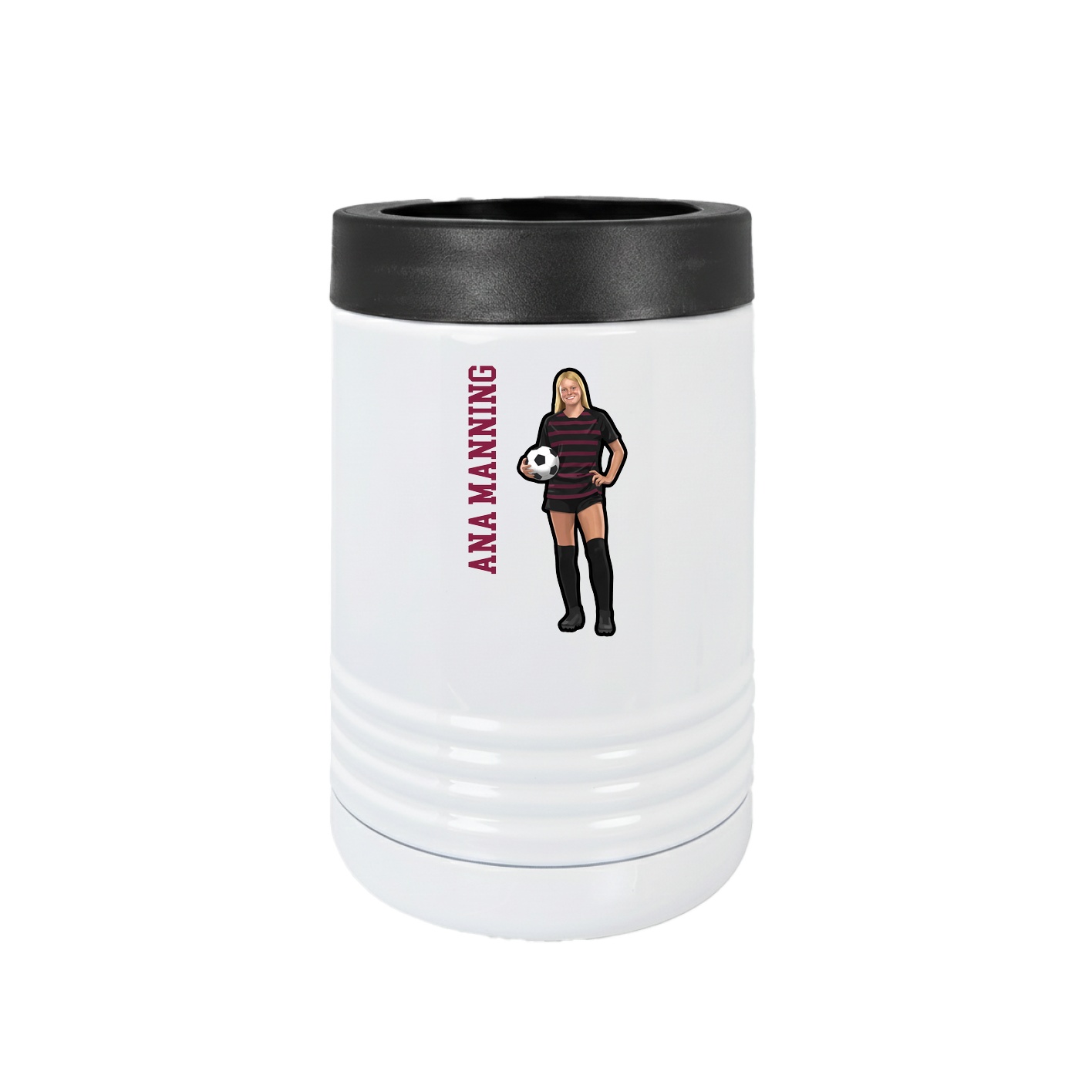 Beverage Holder — Name Vertical in White