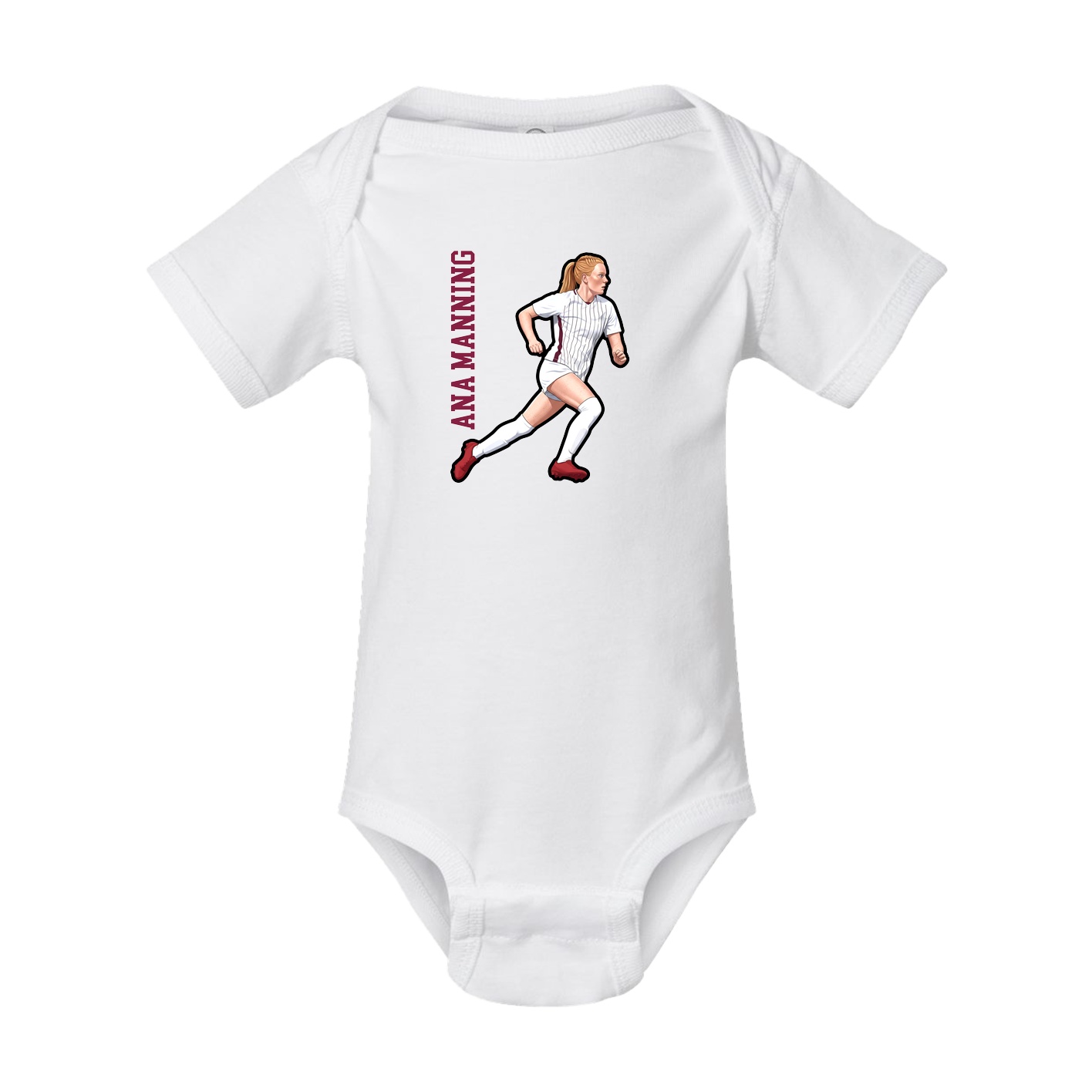 Baby Onesie — Name Vertical in White