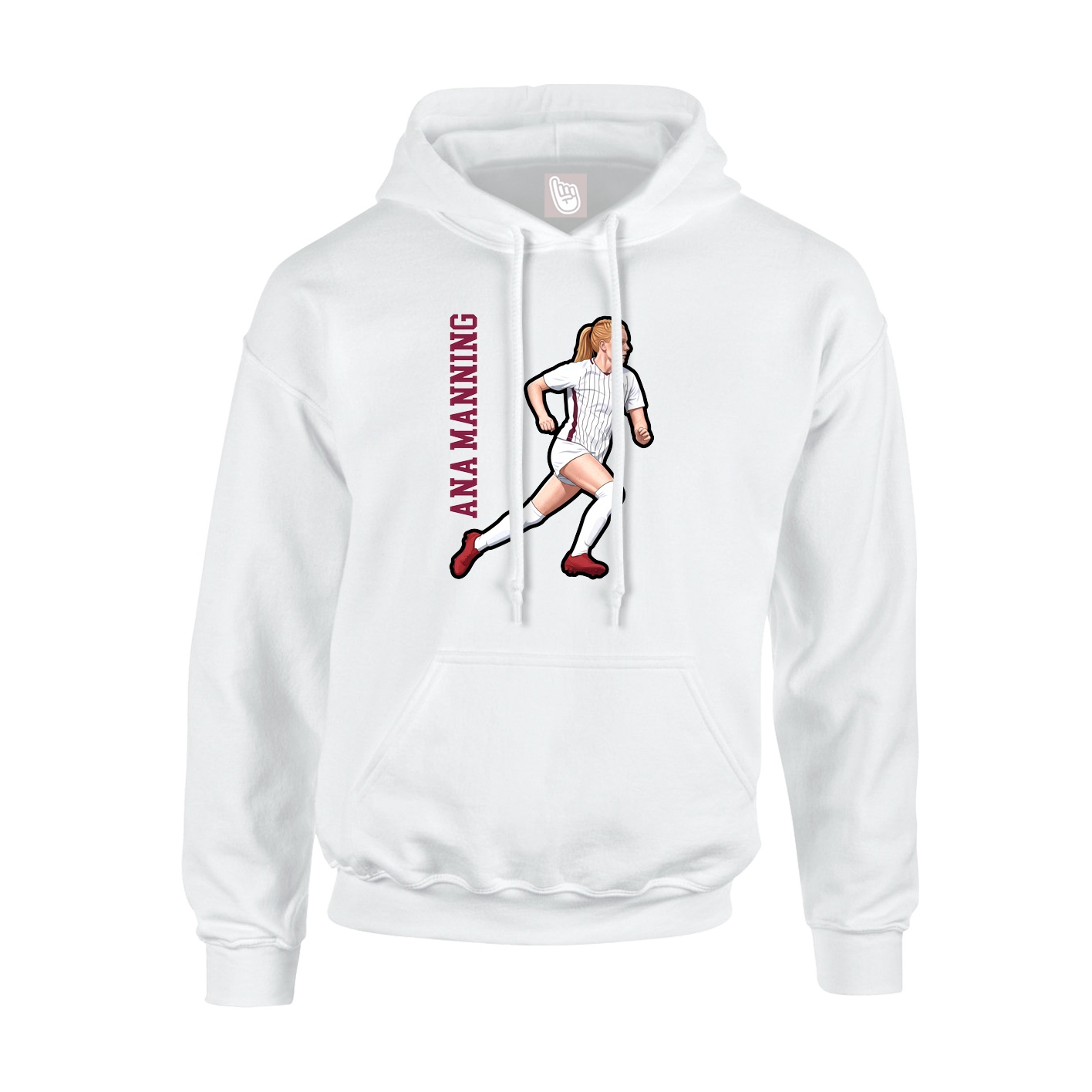 Youth Hoodie — Name Vertical in White