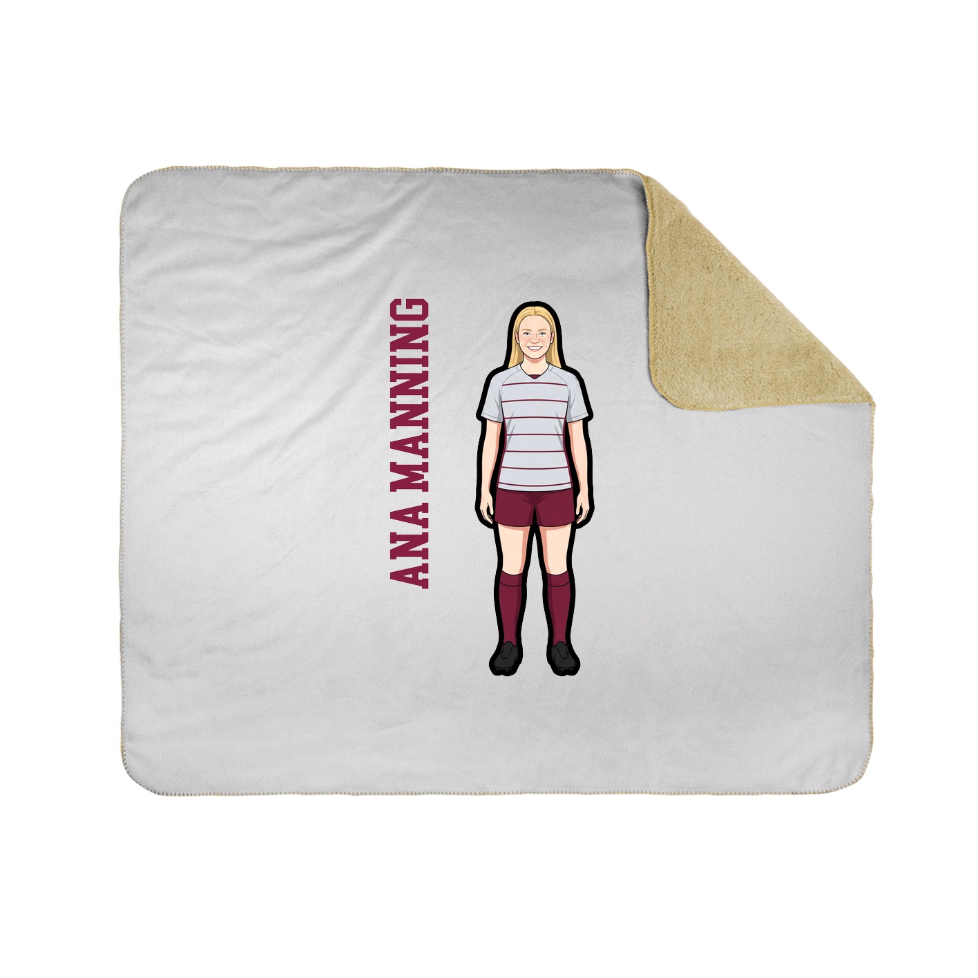 Throw Blanket — Name Vertical in White