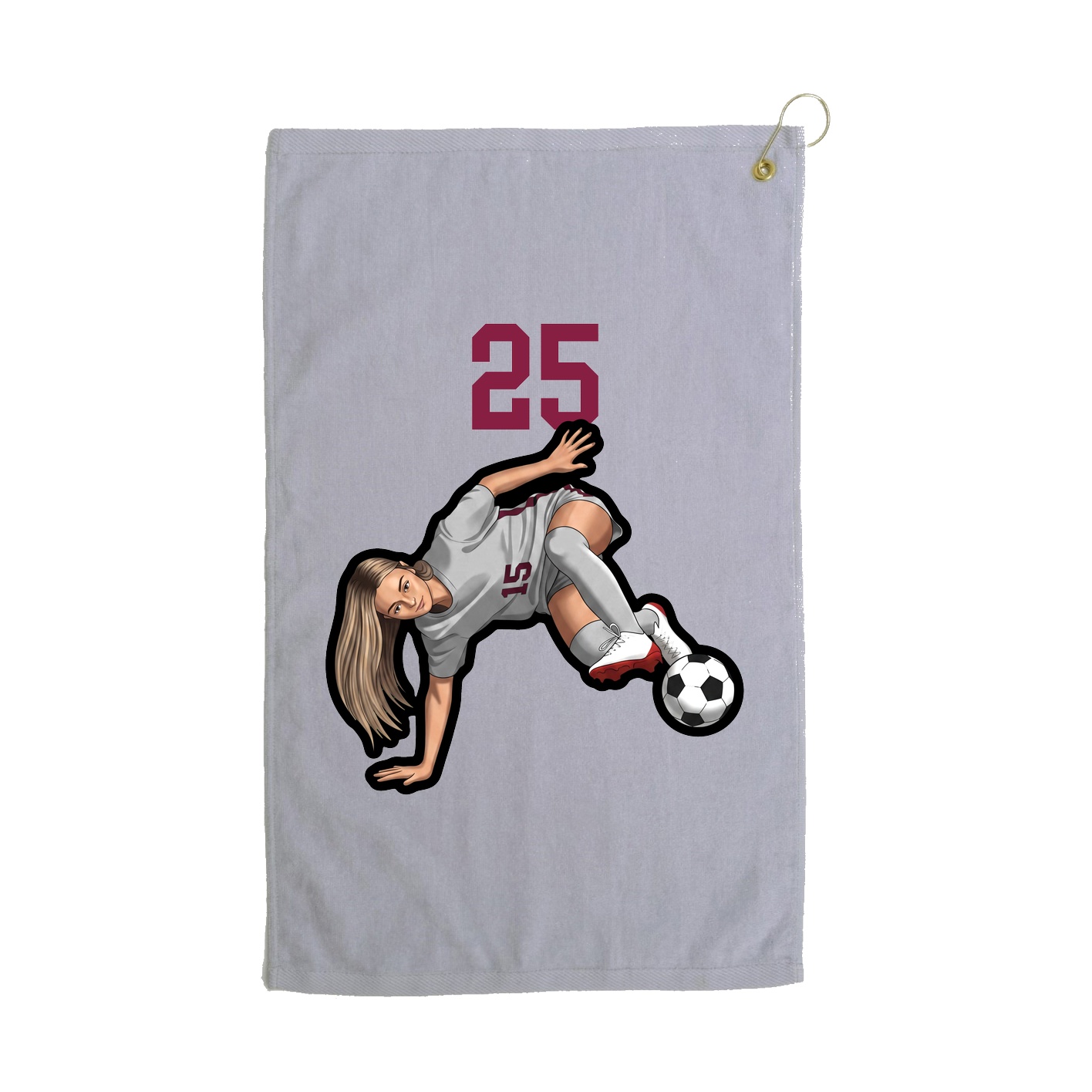 Golf Towel — Number Top in Grey
