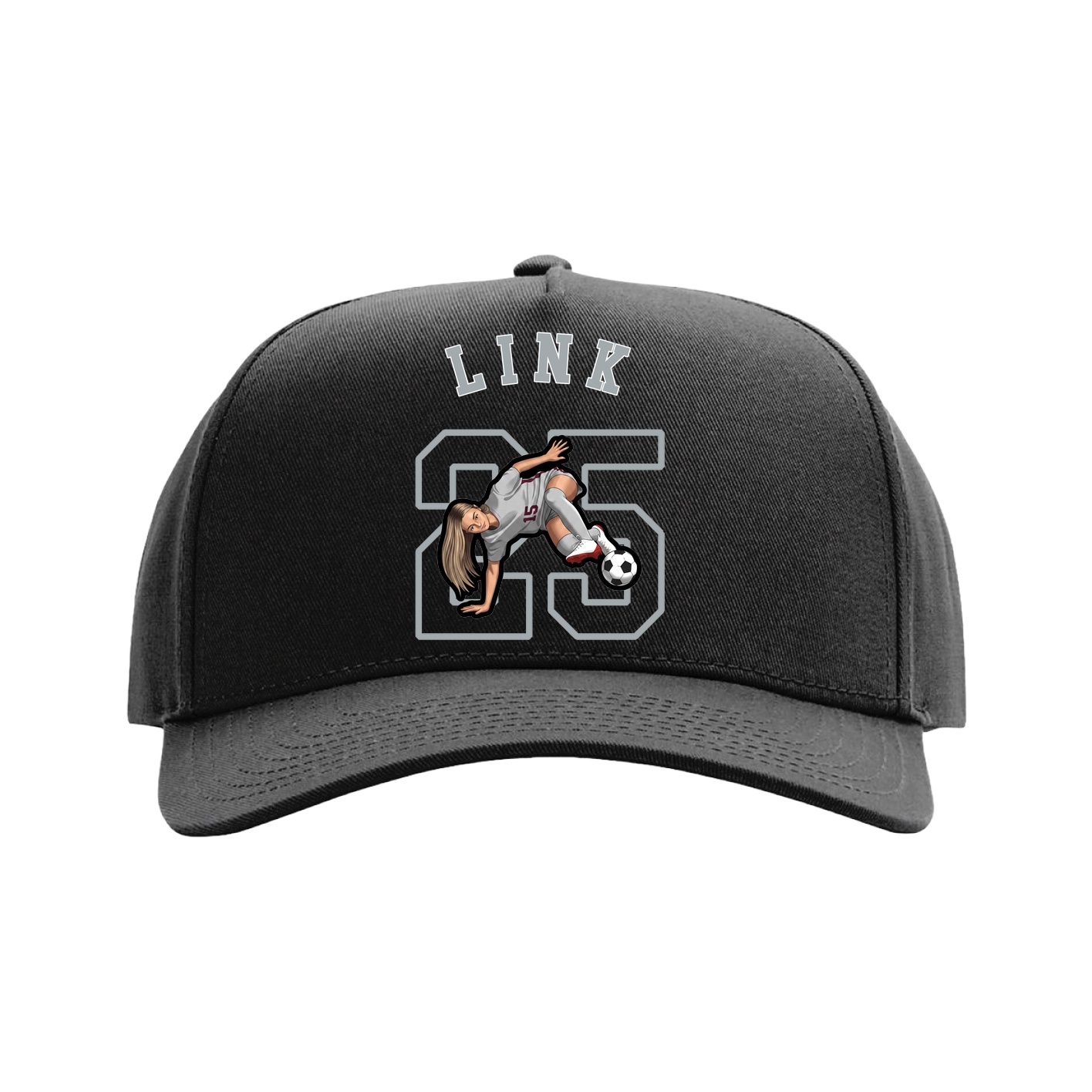 Full Fabric Five-Panel Champ Cap — Shirsey Arch in Black