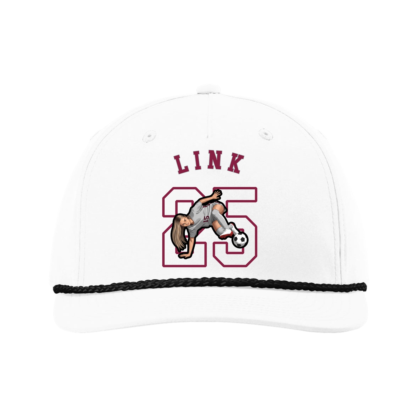 Five-Panel Classic Rope Cap — Shirsey Arch in White
