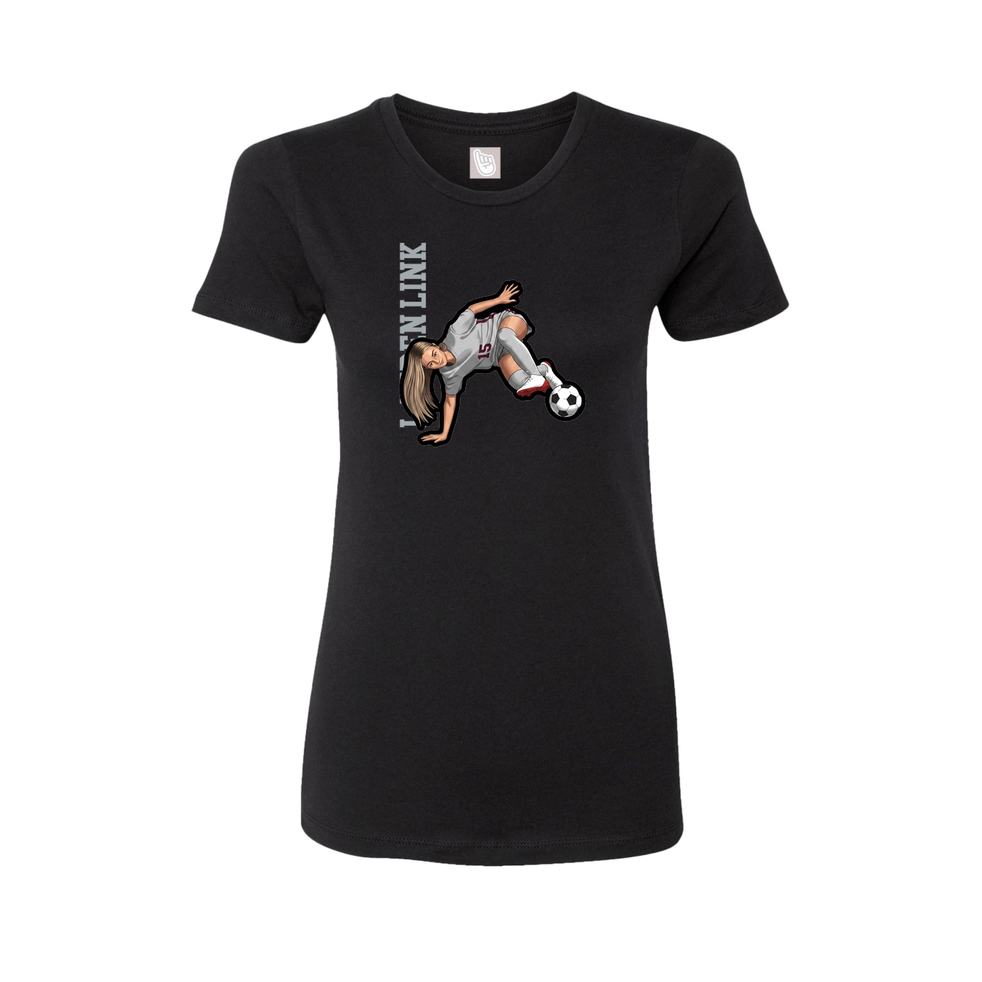 Womens Tee — Name Vertical in Black