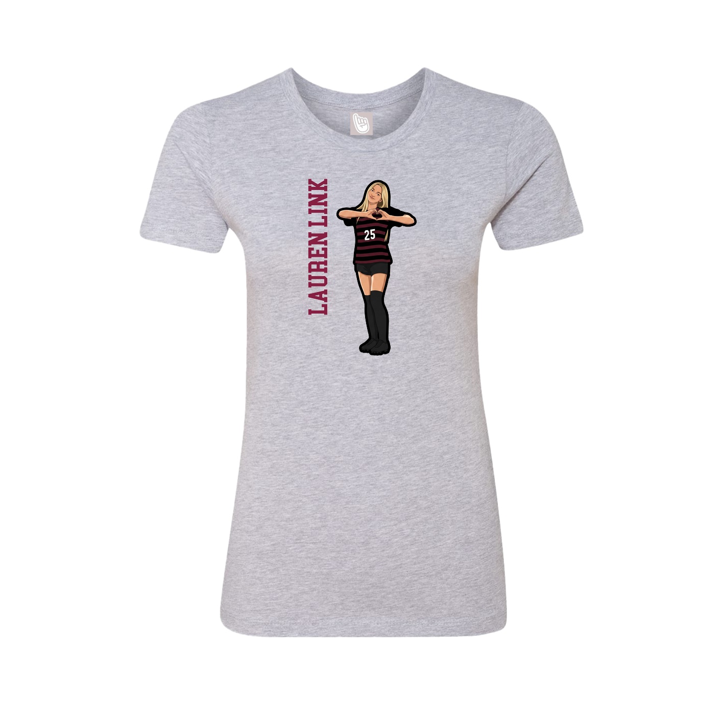 Womens Tee — Name Vertical in Grey