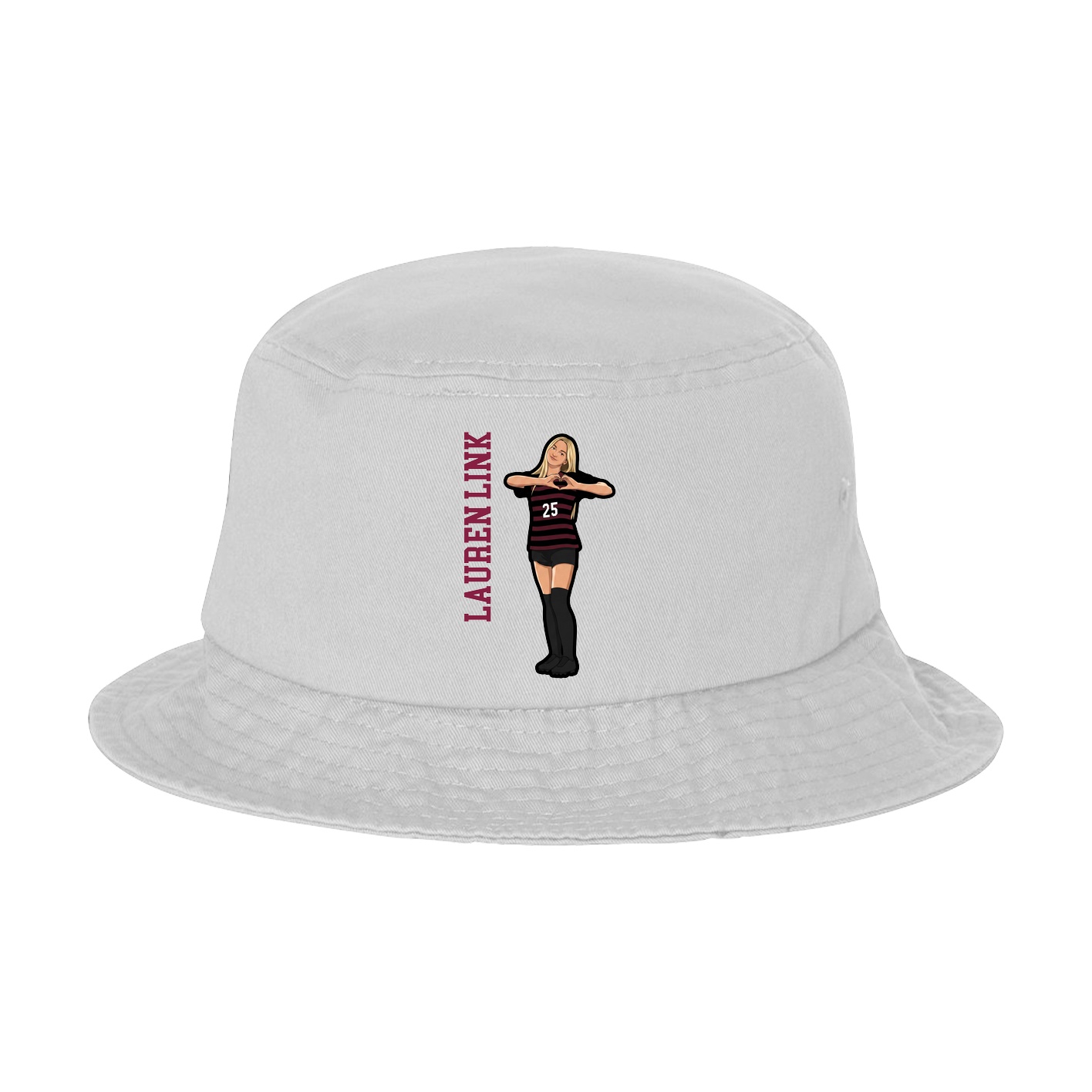 Bucket Cap — Name Vertical in White
