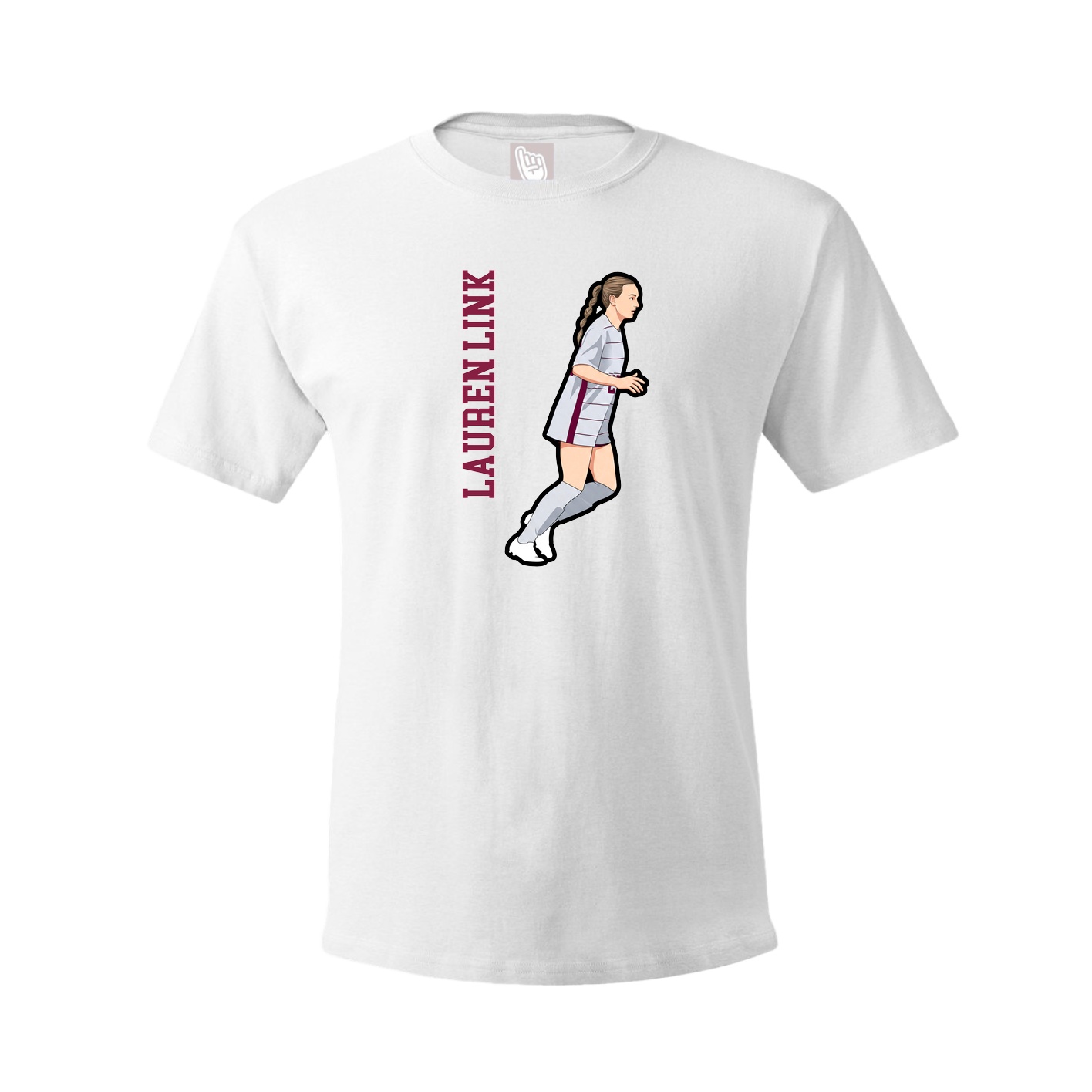 Youth Tee — Name Vertical in White