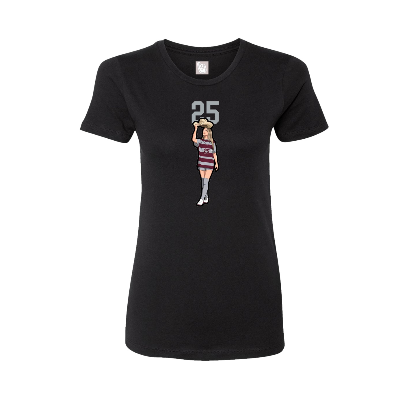 Womens Tee — Number Top in Black