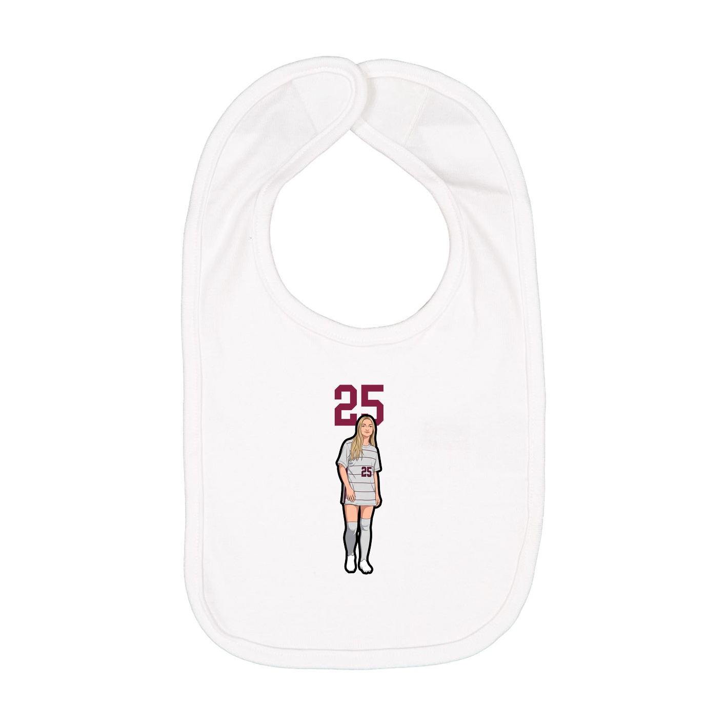 Infant Bib — Number Top in White