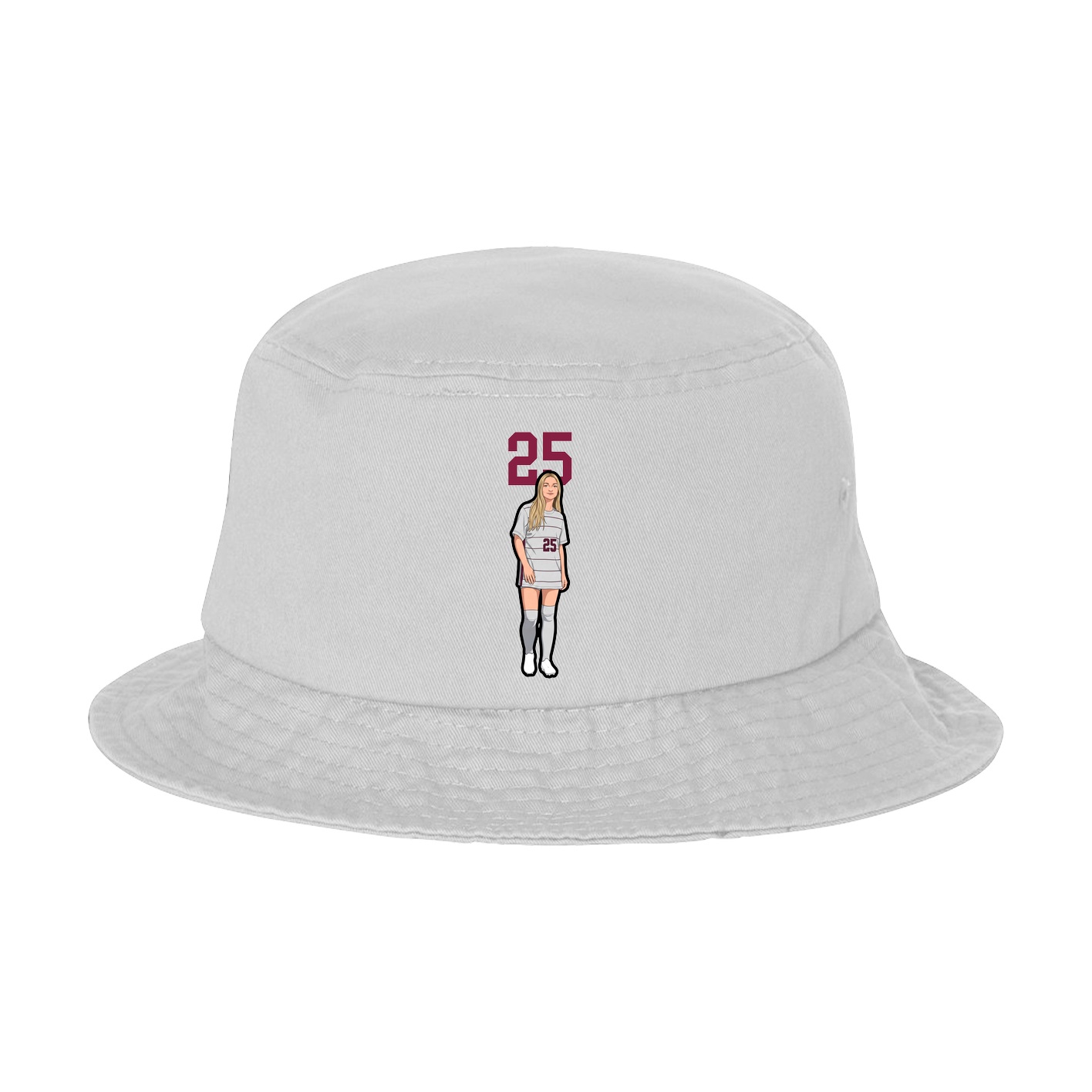 Bucket Cap — Number Top in White