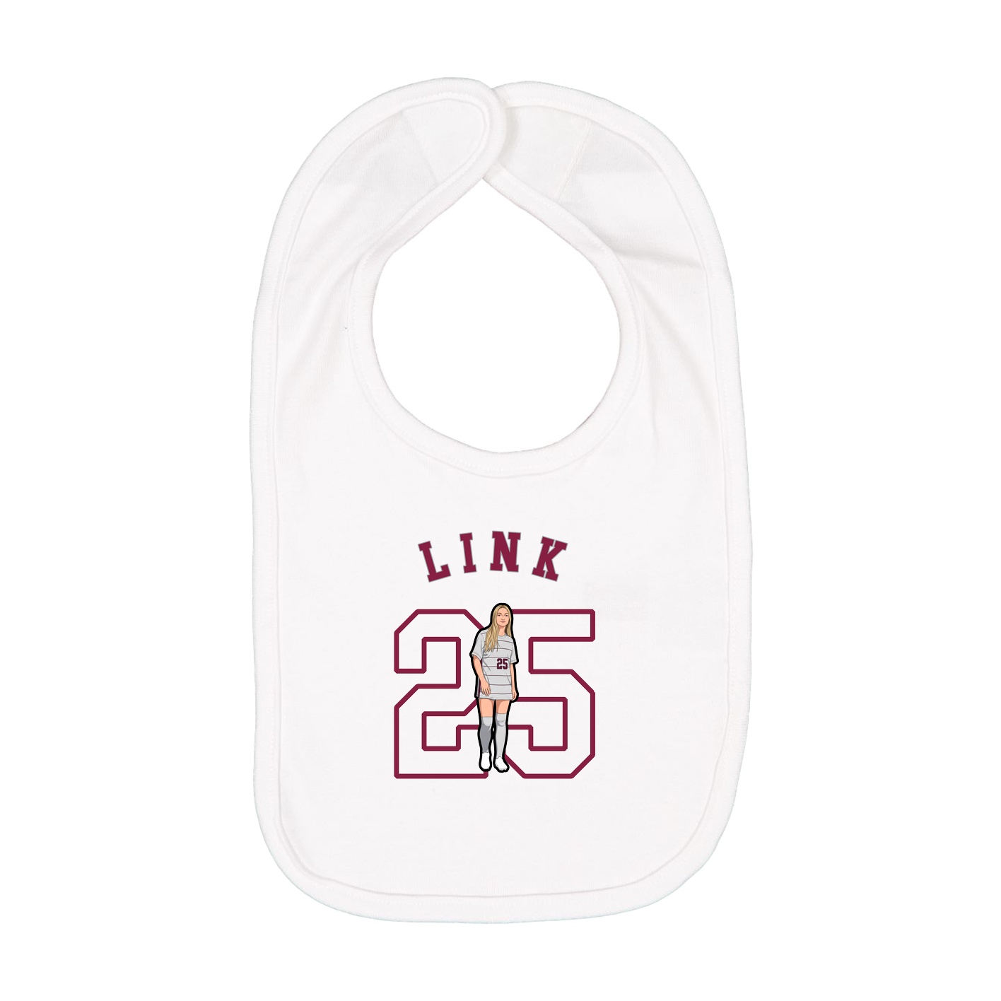 Infant Bib — Shirsey Arch in White