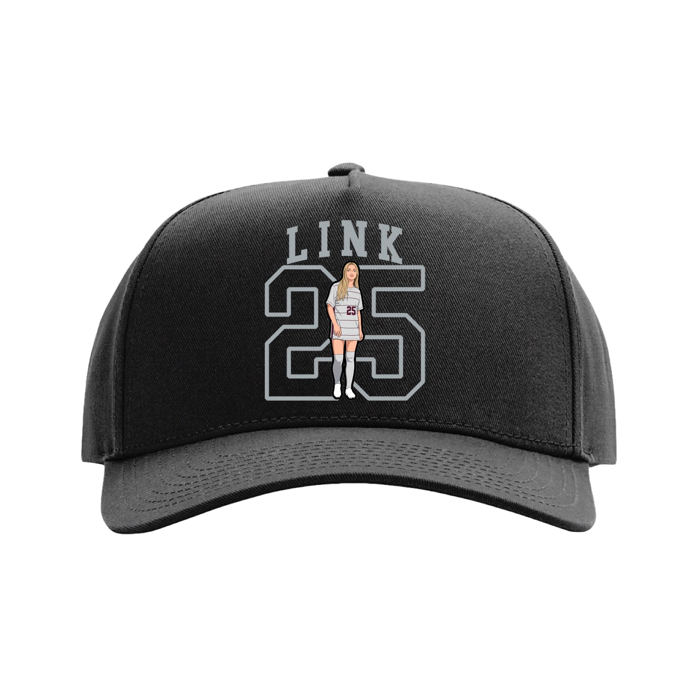 Full Fabric Five-Panel Champ Cap — Shirsey in Black