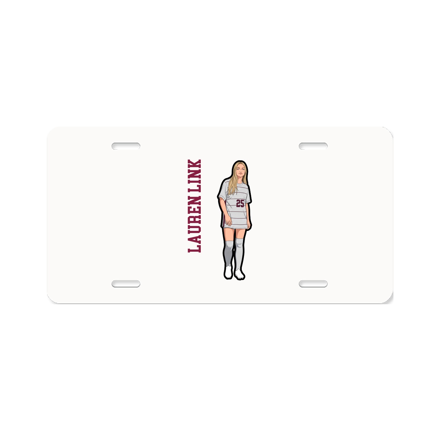 License Plate — Name Vertical in Classic