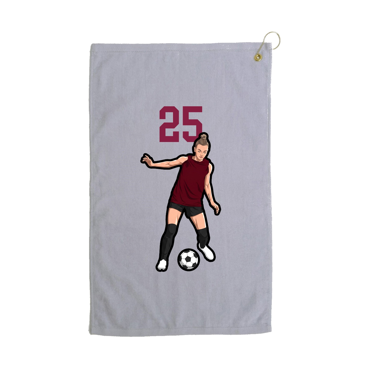 Golf Towel — Number Top in Grey