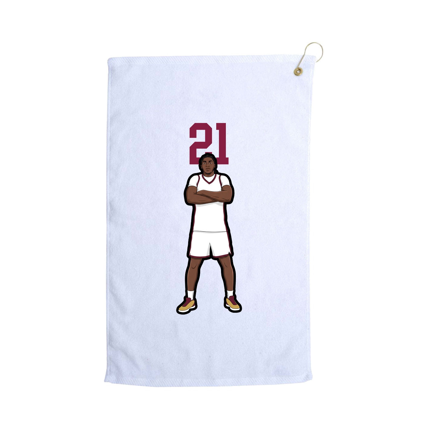 Golf Towel — Number Top in White