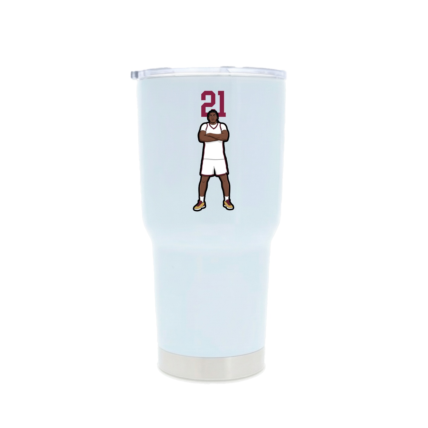 30oz Stainless Steel Tumbler — Number Top in White