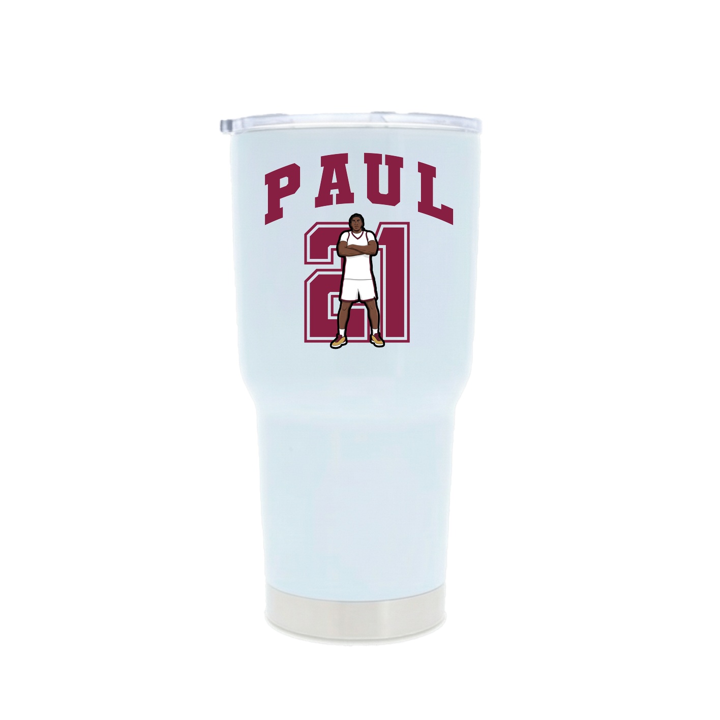 30oz Stainless Steel Tumbler — Number in White