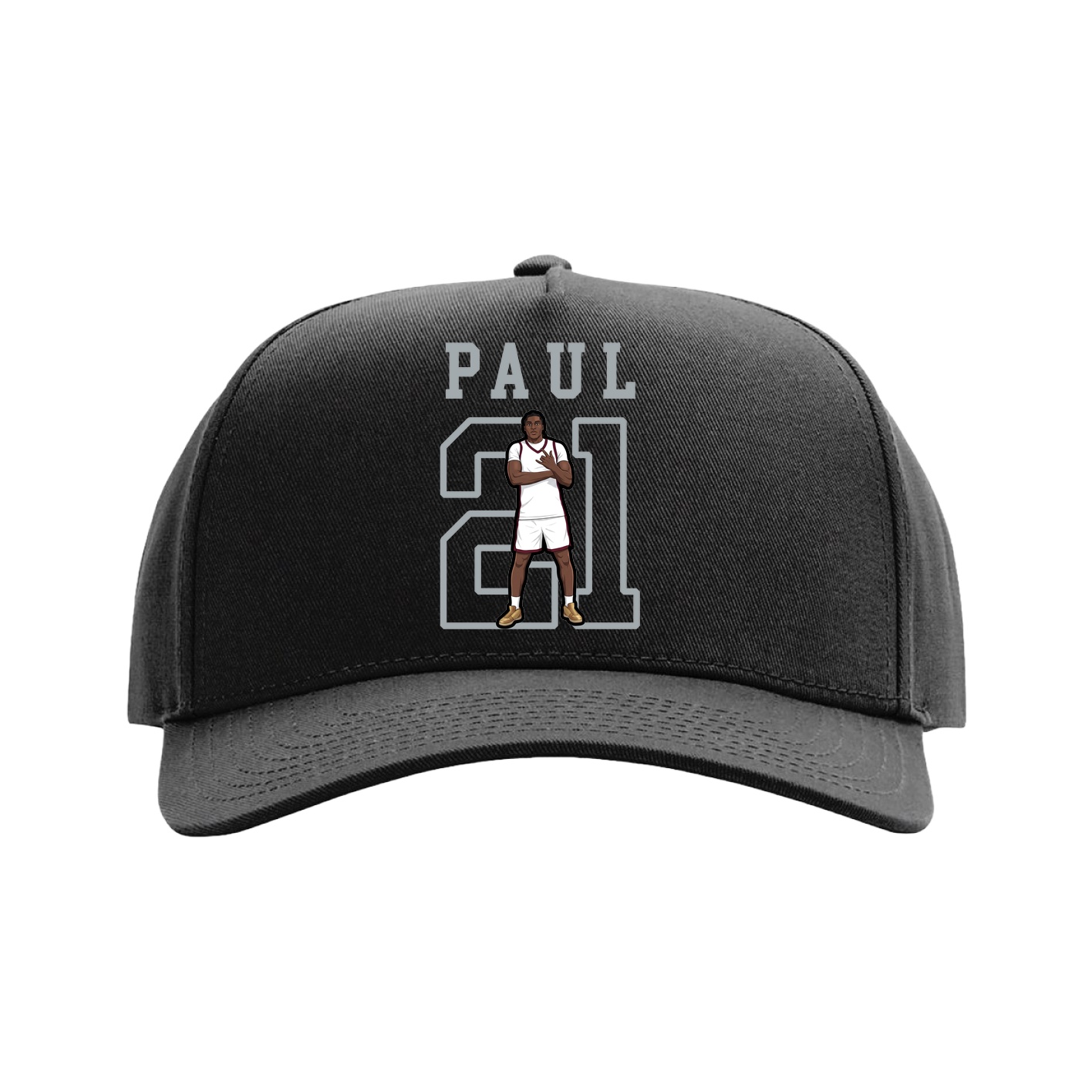 Full Fabric Five-Panel Champ Cap — Shirsey in Black