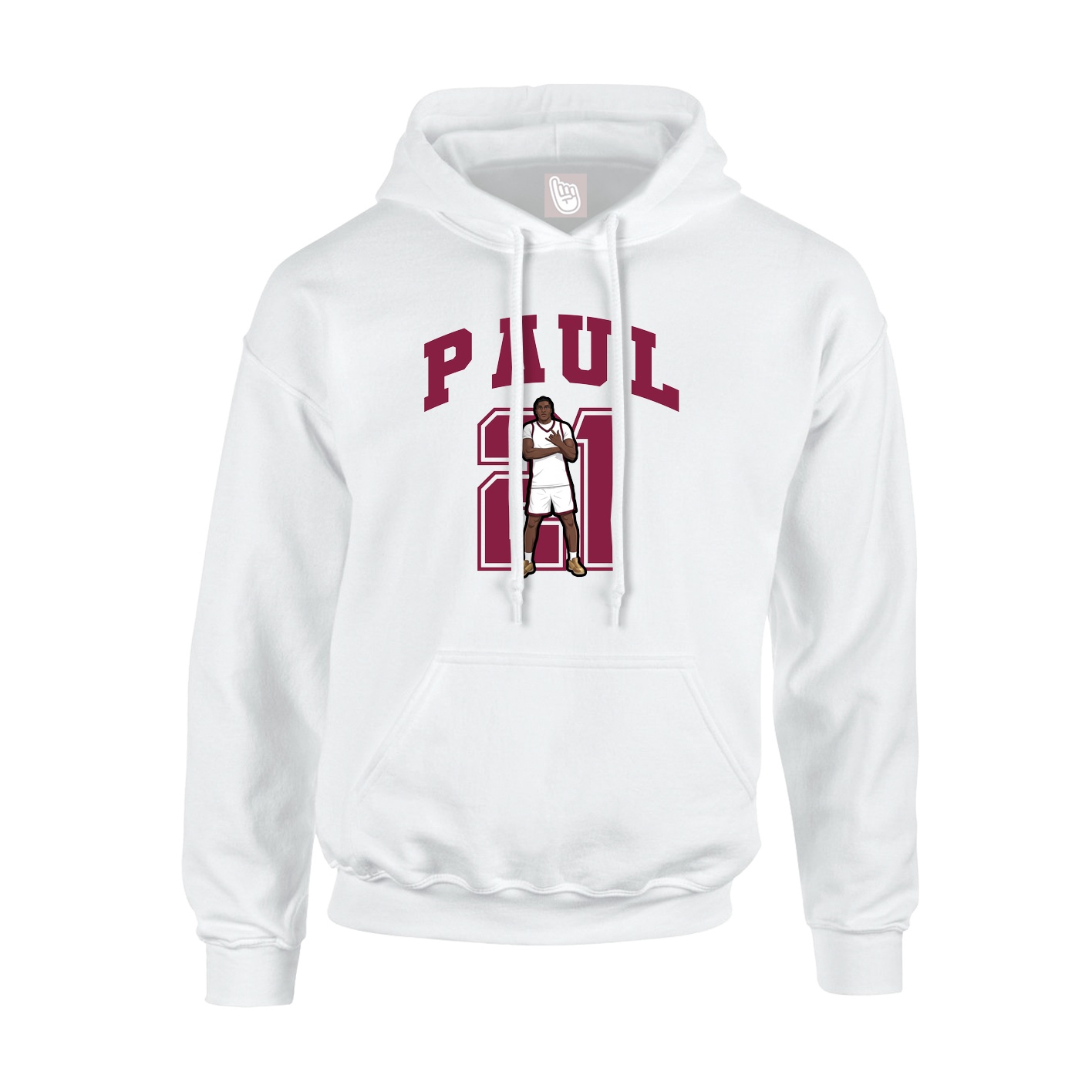 Hoodie — Number in White