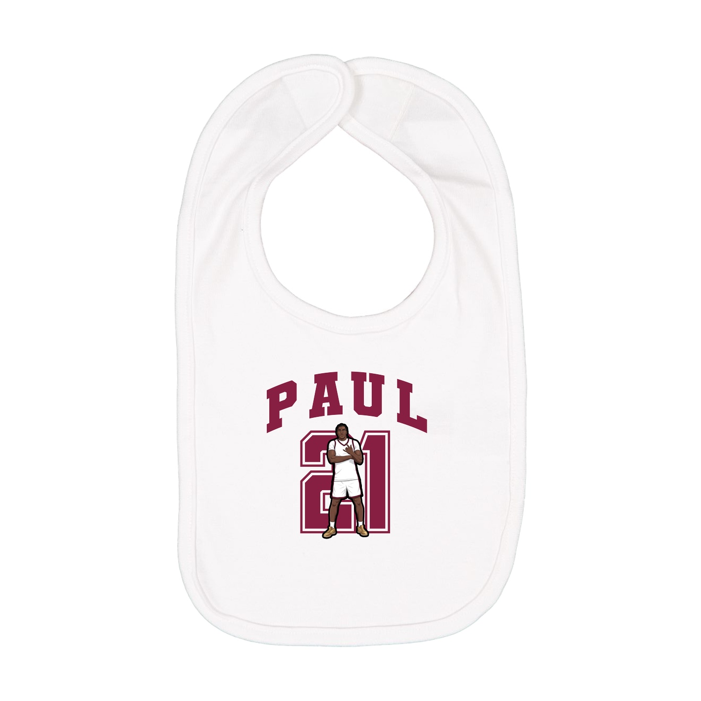 Infant Bib — Number in White
