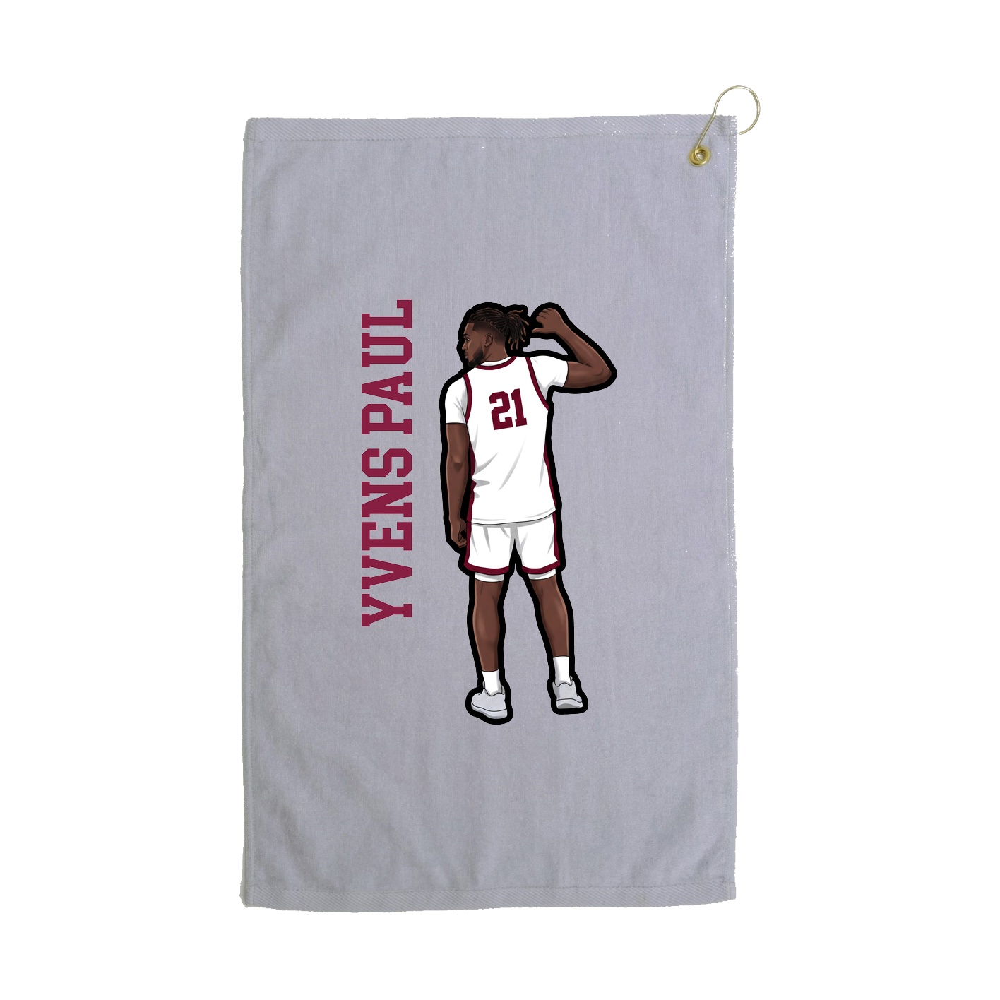 Golf Towel — Name Vertical in Grey
