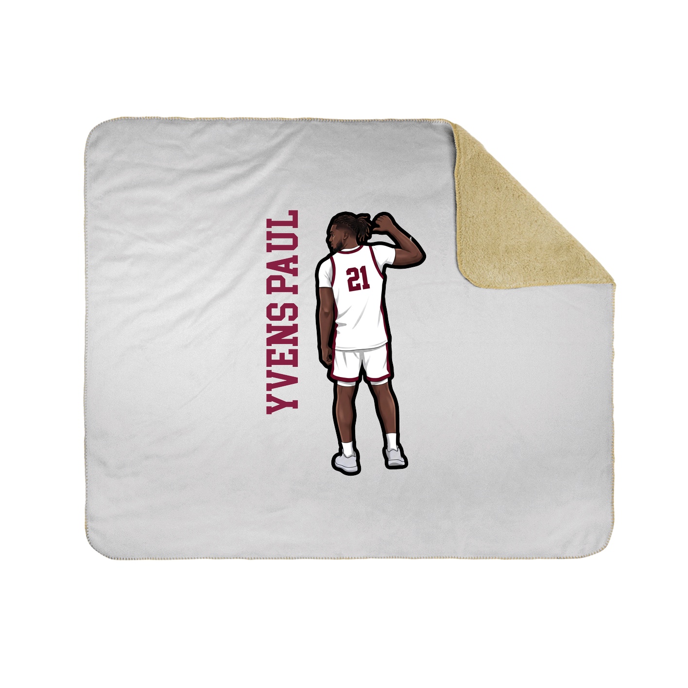 Throw Blanket — Name Vertical in White