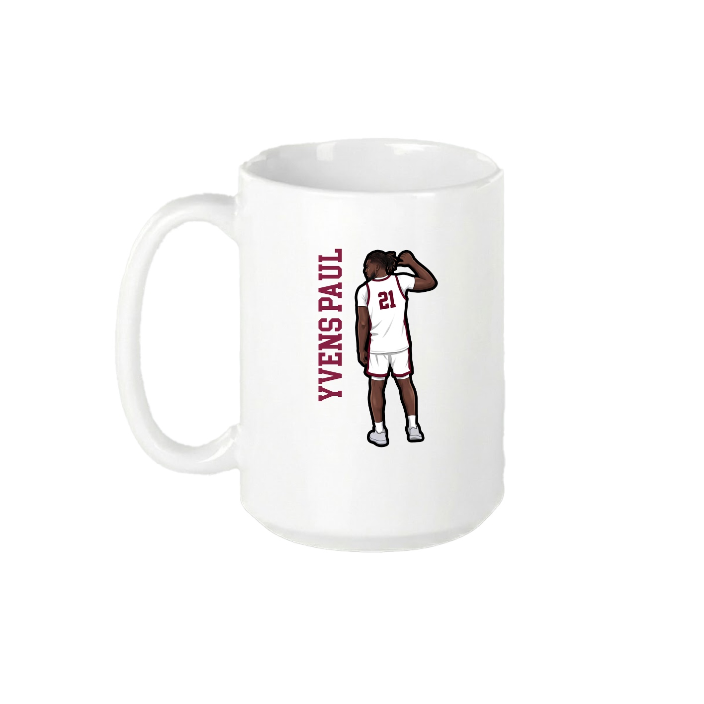 15oz Coffee Mug — Name Vertical in White